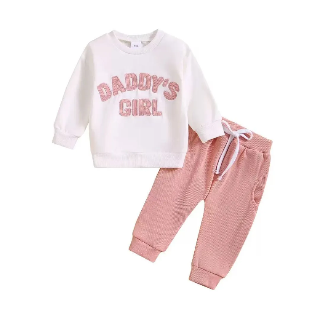 Baby & Toddler Girls' "Daddy's Girl" Sweatshirt & Ribbed Joggers Set