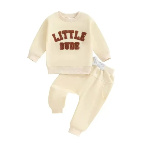 Infant Boy"Little Dude" Sweatshirt and Jogger Set