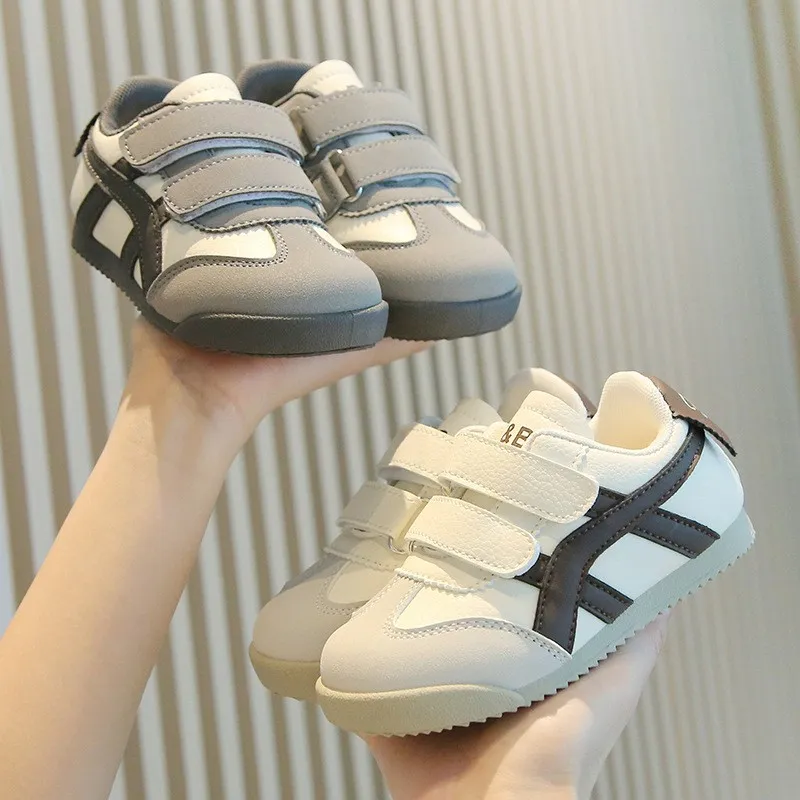 Kids retro dual strap velcro sneakers