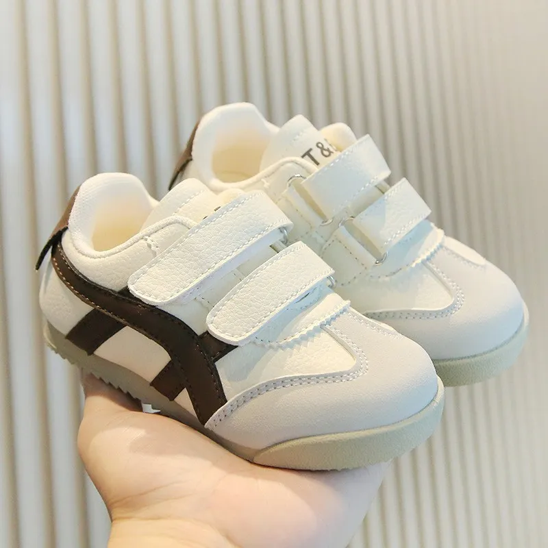 Kids retro dual strap velcro sneakers