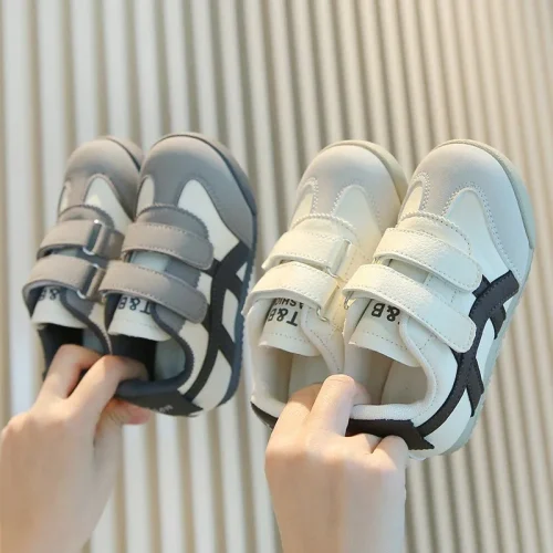 Kids retro dual strap velcro sneakers
