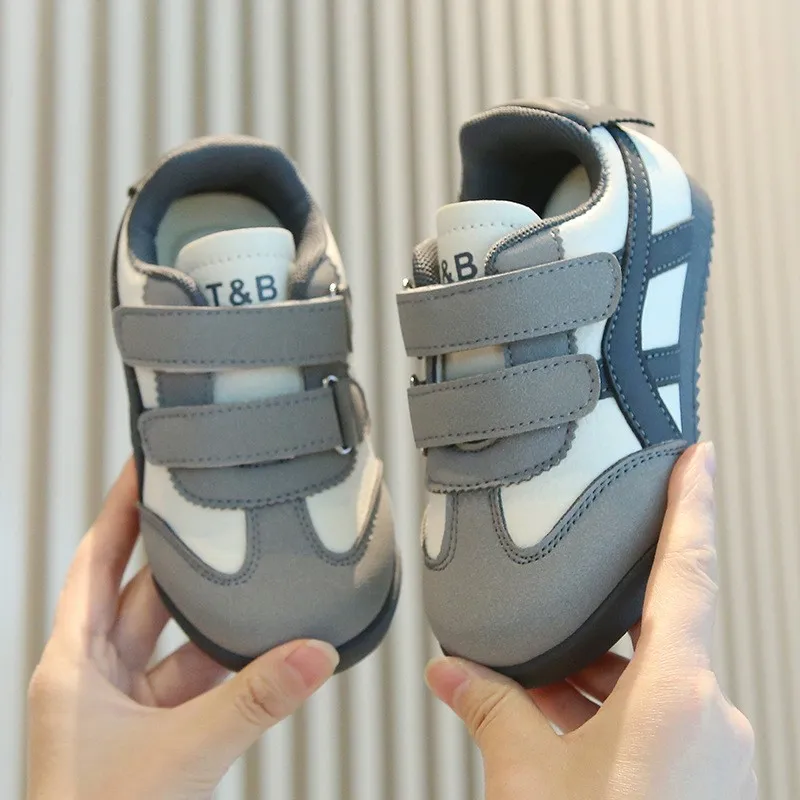 Kids retro dual strap velcro sneakers