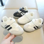 Kids retro three-stripe sports sneakers - White