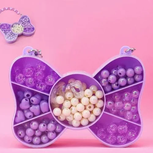 DIY Beaded Jewelry Making Kit in Cute Handbag Organizer Box for Girls