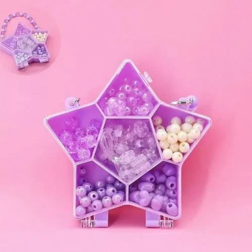 DIY Beaded Jewelry Making Kit in Cute Handbag Organizer Box for Girls