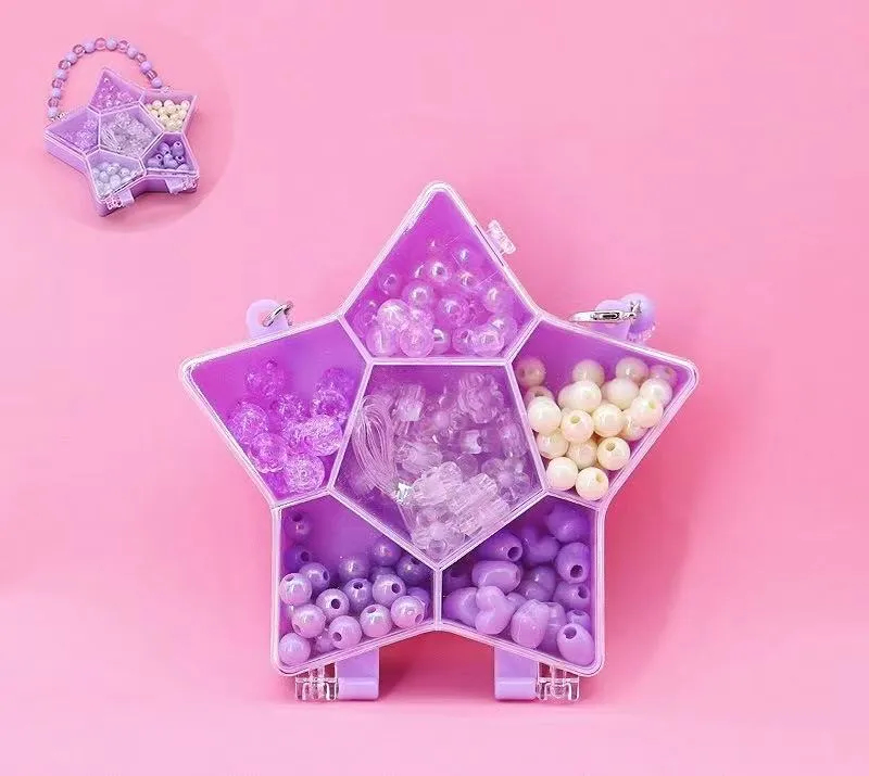 DIY Beaded Jewelry Making Kit in Cute Handbag Organizer Box for Girls