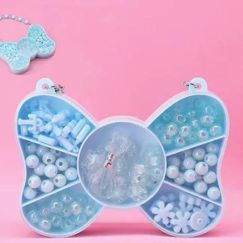 DIY Beaded Jewelry Making Kit in Cute Handbag Organizer Box for Girls