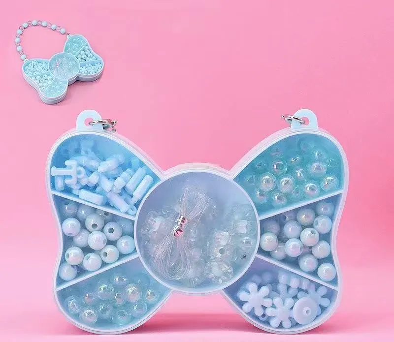 DIY Beaded Jewelry Making Kit in Cute Handbag Organizer Box for Girls