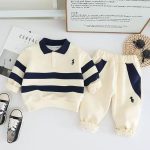 Striped Polo Sweatshirt and Joggers 2-Piece Set - 2-3Y