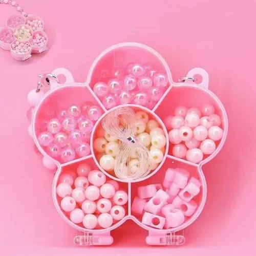 DIY Beaded Jewelry Making Kit in Cute Handbag Organizer Box for Girls