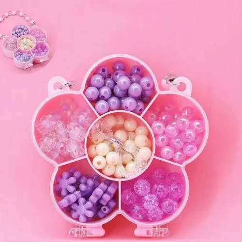 DIY Beaded Jewelry Making Kit in Cute Handbag Organizer Box for Girls