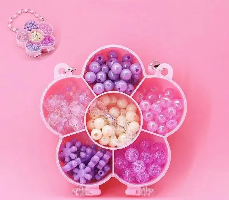 DIY Beaded Jewelry Making Kit in Cute Handbag Organizer Box for Girls