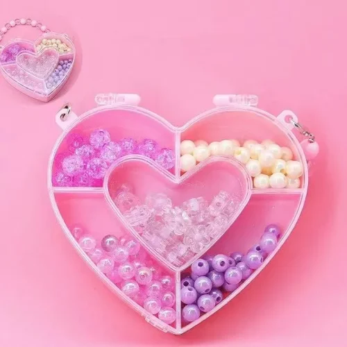 DIY Beaded Jewelry Making Kit in Cute Handbag Organizer Box for Girls