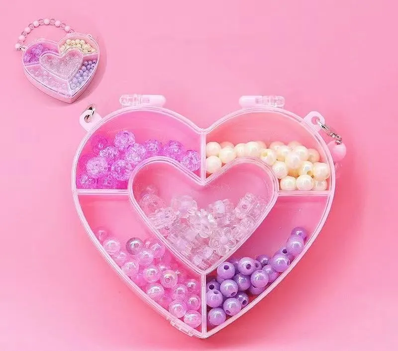 DIY Beaded Jewelry Making Kit in Cute Handbag Organizer Box for Girls
