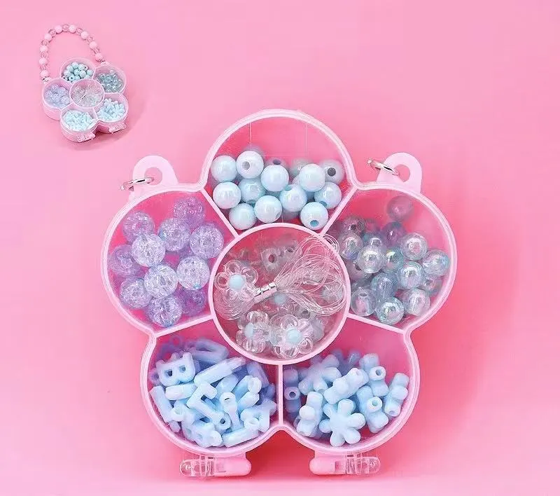 DIY Beaded Jewelry Making Kit in Cute Handbag Organizer Box for Girls
