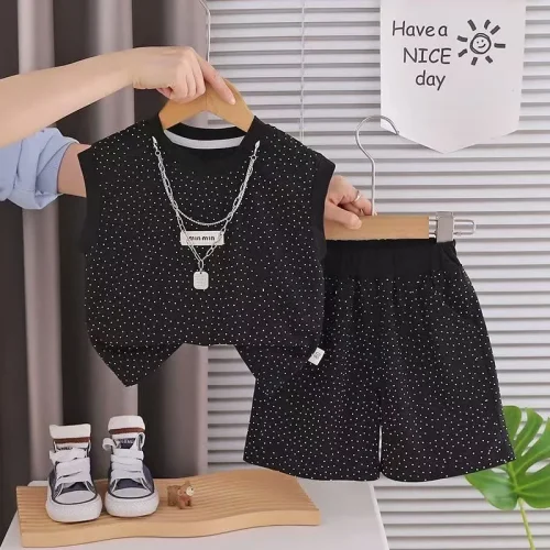 Polka Dot Sleeveless Tank & Shorts 2-Piece Summer Set