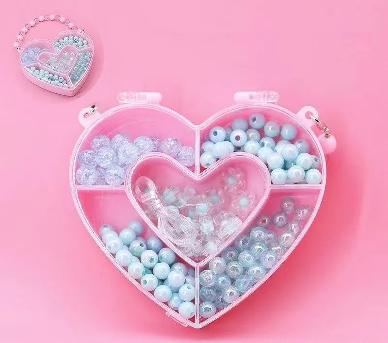 DIY Beaded Jewelry Making Kit in Cute Handbag Organizer Box for Girls