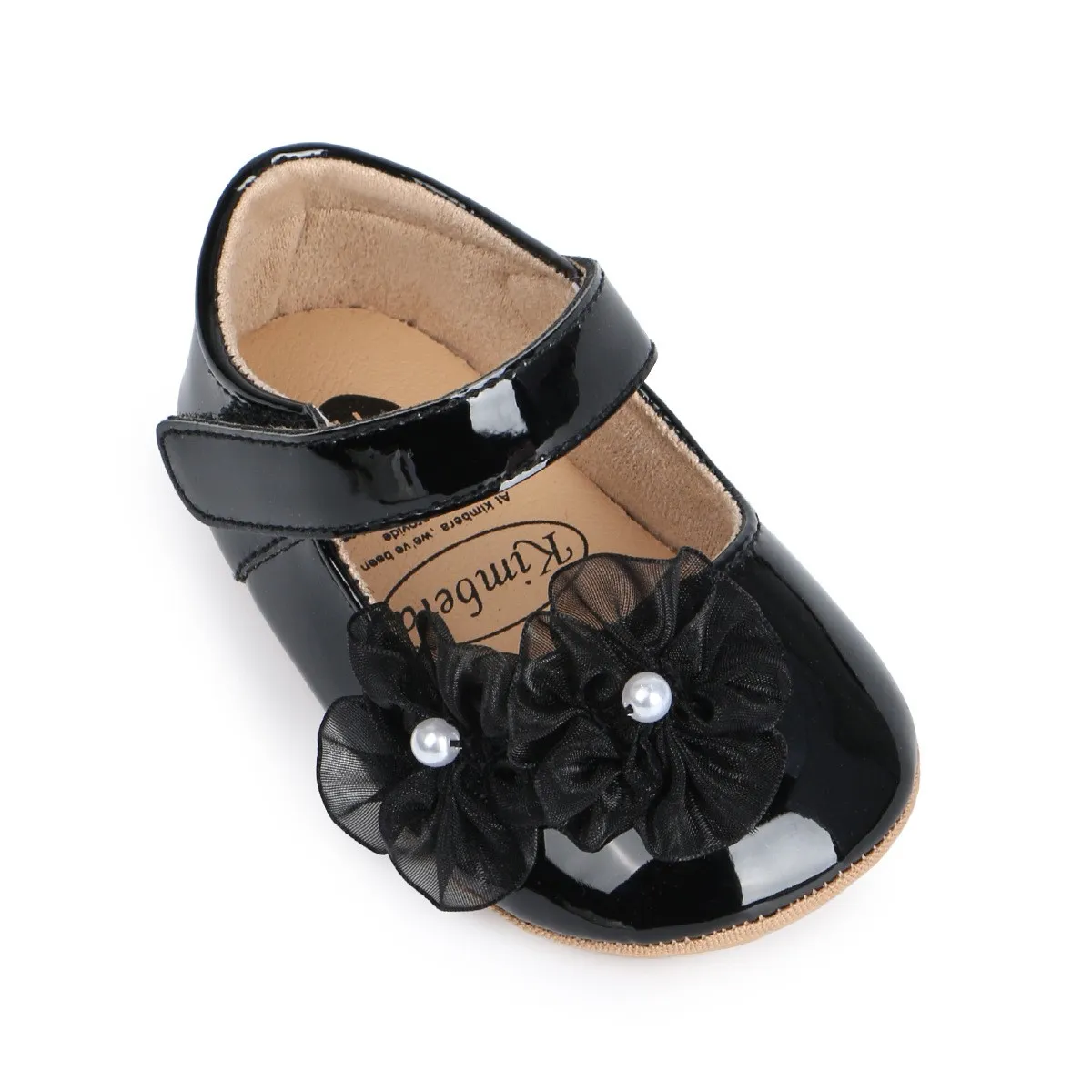 Infant baby girls patent pre-walker shoes