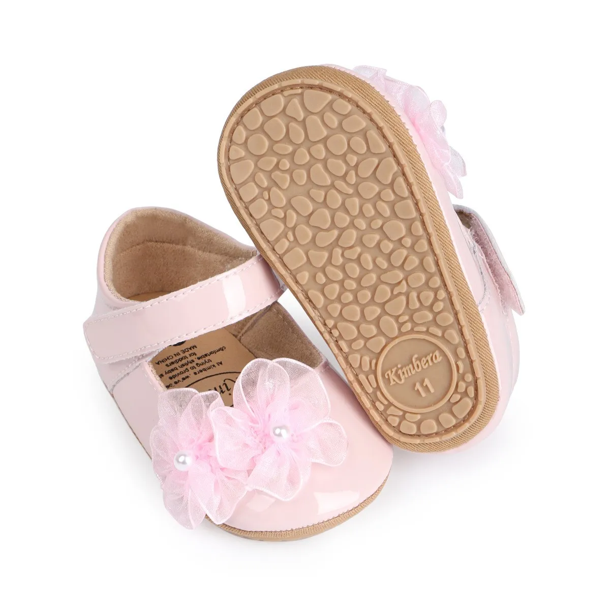 Infant baby girls patent pre-walker shoes
