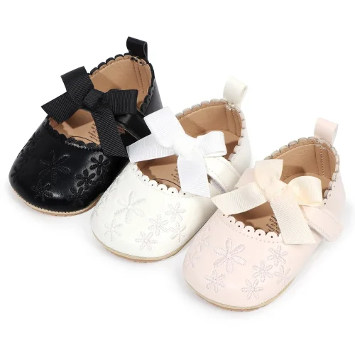 Infant baby girls pre-walker crib shoes