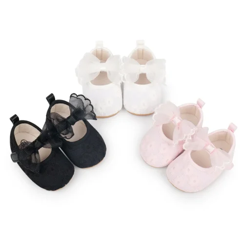 Infant baby girls pre-walker crib shoes