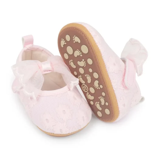 Infant baby girls pre-walker crib shoes