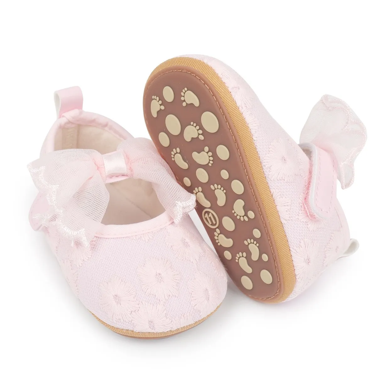 Infant baby girls pre-walker crib shoes