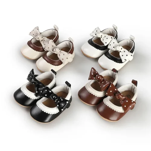 Infant baby girls pre-walker crib shoes