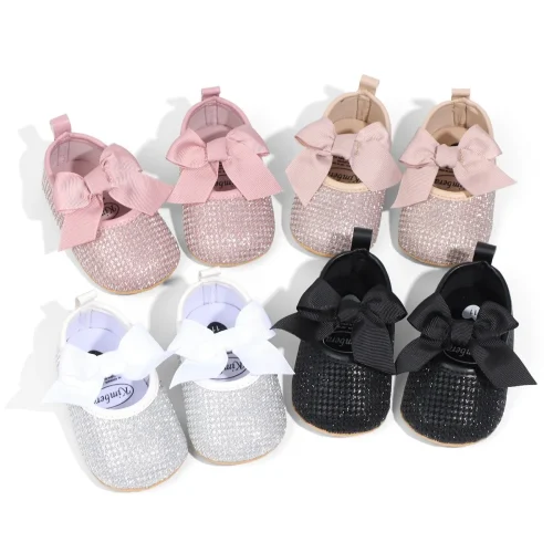 Infant baby girls pre-walker crib shoes