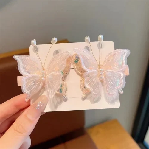 3D Embroidered Lace Butterfly Hair Clips Set