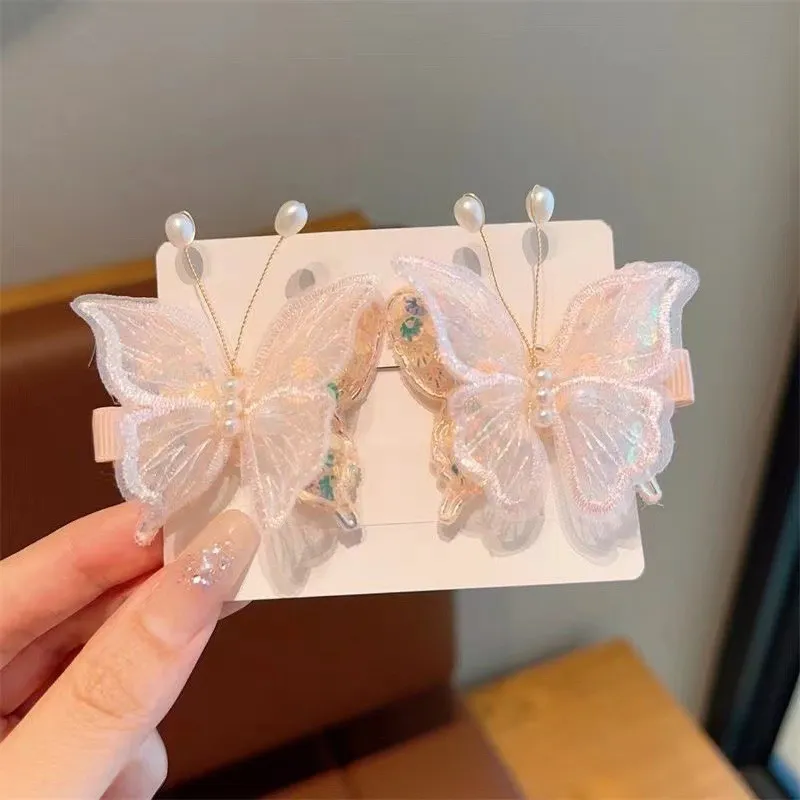 3D Embroidered Lace Butterfly Hair Clips Set