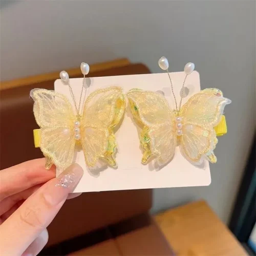 3D Embroidered Lace Butterfly Hair Clips Set