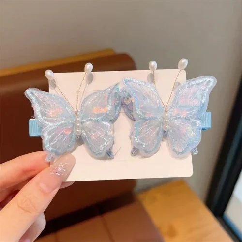3D Embroidered Lace Butterfly Hair Clips Set