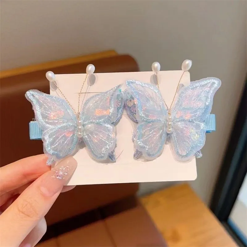 3D Embroidered Lace Butterfly Hair Clips Set