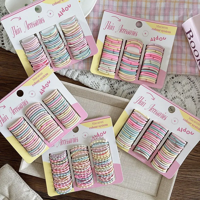 Mini Elastic Hair Tie Bands Set for Kids & Girls
