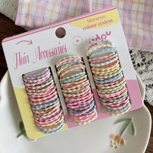 Mini Elastic Hair Tie Bands Set for Kids & Girls