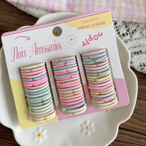 Mini Elastic Hair Tie Bands Set for Kids & Girls