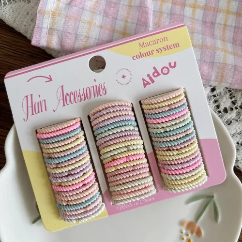Mini Elastic Hair Tie Bands Set for Kids & Girls