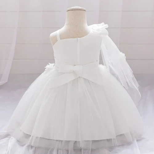 Girls' One-Shoulder Lace & Tulle Party Dress