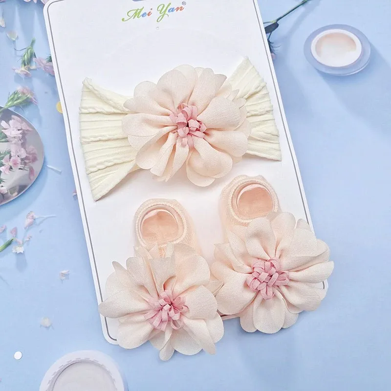 Floral Baby Socks & Headband Set