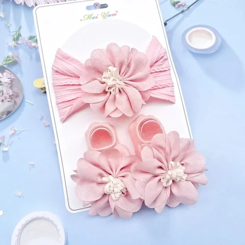 Floral Baby Socks & Headband Set