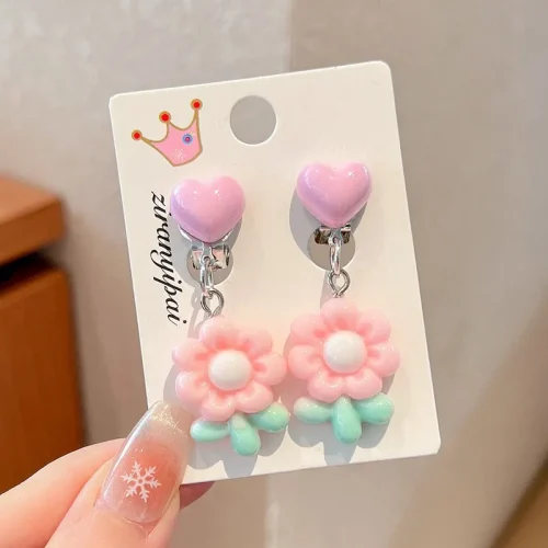 Girls Little Pony Pink Star Clip-On Earrings