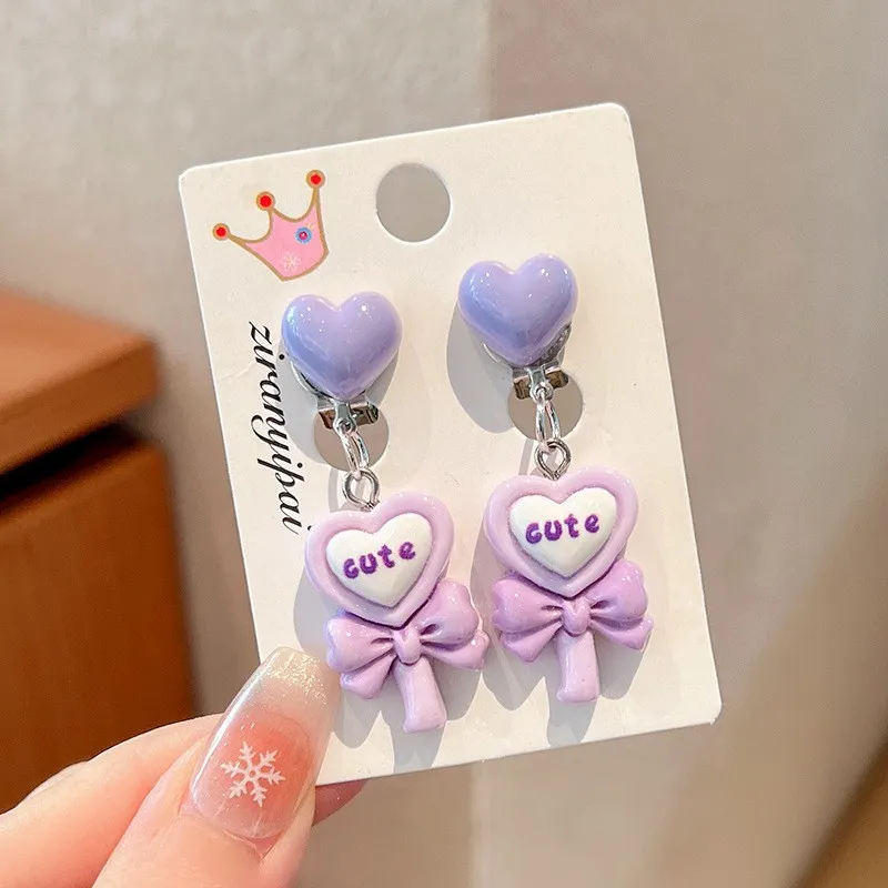 Girls Little Pony Pink Star Clip-On Earrings