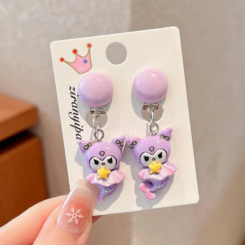 Girls Little Pony Pink Star Clip-On Earrings