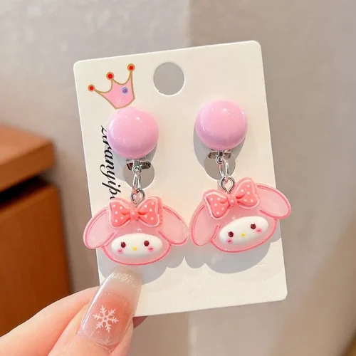 Girls Little Pony Pink Star Clip-On Earrings