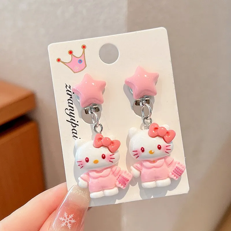 Girls Little Pony Pink Star Clip-On Earrings