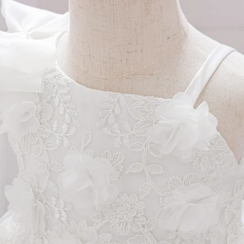 Girls' One-Shoulder Lace & Tulle Party Dress