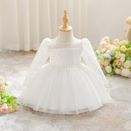 Girls' Lace & Tulle Party Gown Dress