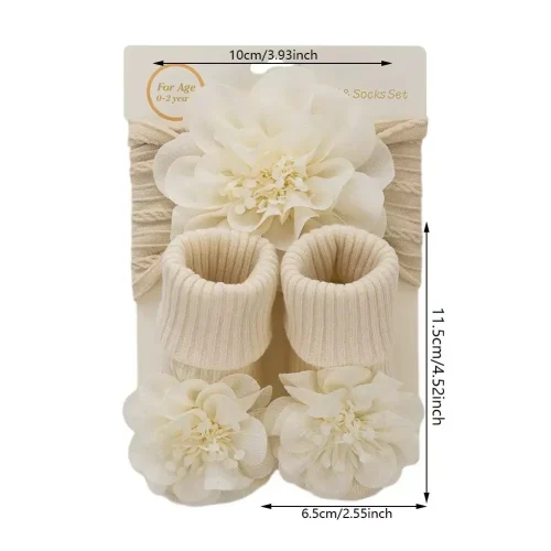 Baby Girl Floral Headband and Socks Set
