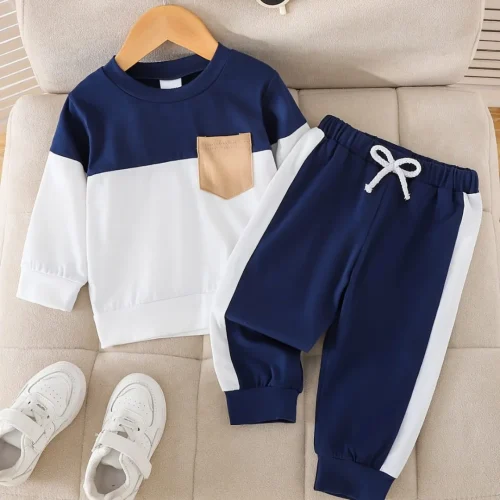 Toddler & Baby Boy Colorblock Sweatshirt and Sweatpants Set